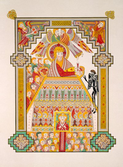 Versuchung Christi, aus einer Faksimile-Kopie des Book of Kells, veröffentlicht von Day und Son von Irish Photographer